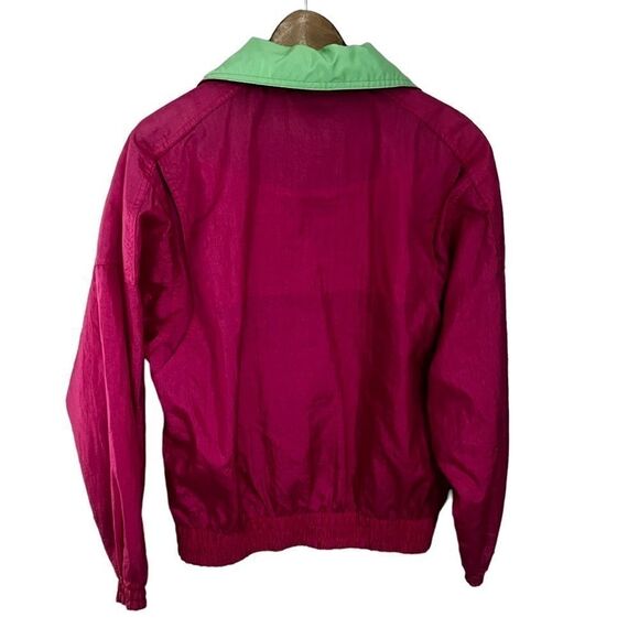 Descente Vintage 90s Neon Pink & Green Ski Lightweight Pull Over Jacket Large - Picture 8 of 13